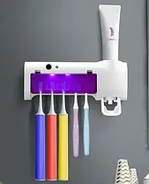 Диспенсер для зубної пасти та щітки автоматичний Toothbrush sterilizer | УФ стерилізатор для зубних щіток, фото 2