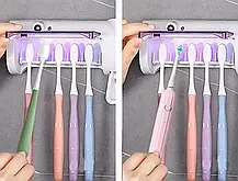 Диспенсер для зубної пасти та щітки автоматичний Toothbrush sterilizer | УФ стерилізатор для зубних щіток, фото 3