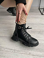 Кроссовки женские Dior Boots Black Мех 2 диор