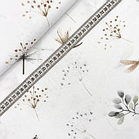 Польська бязь "Стрикози бежеві, зелені з гілками", фото 4