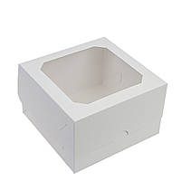 Коробка для Бенто-торта з вікном 170х170х105, біла