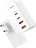 Мережевий зарядний пристрій Baseus GaN2 Pro 2C+2U 100 W with Type-C to Type-C 1m white (CCGAN2P-L02), фото 7