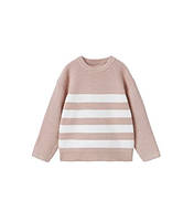 Детский розовый трикотажный свитер в полоску Zara