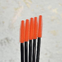 Щёточки для ресниц и бровей силиконовые 50 шт (Оранжевые)