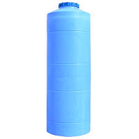 Емкость для воды Пласт Бак вертикальная пищевая 1000 л узкая синяя (12438) - Вища Якість та Гарантія!