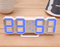 Электронные часы, настольные с будильником и термометром LY-1089 синяя подсветка
