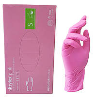 Рукавиці з нітрилу  рожеві NITRYLEX (3,5 г)  S 100 шт