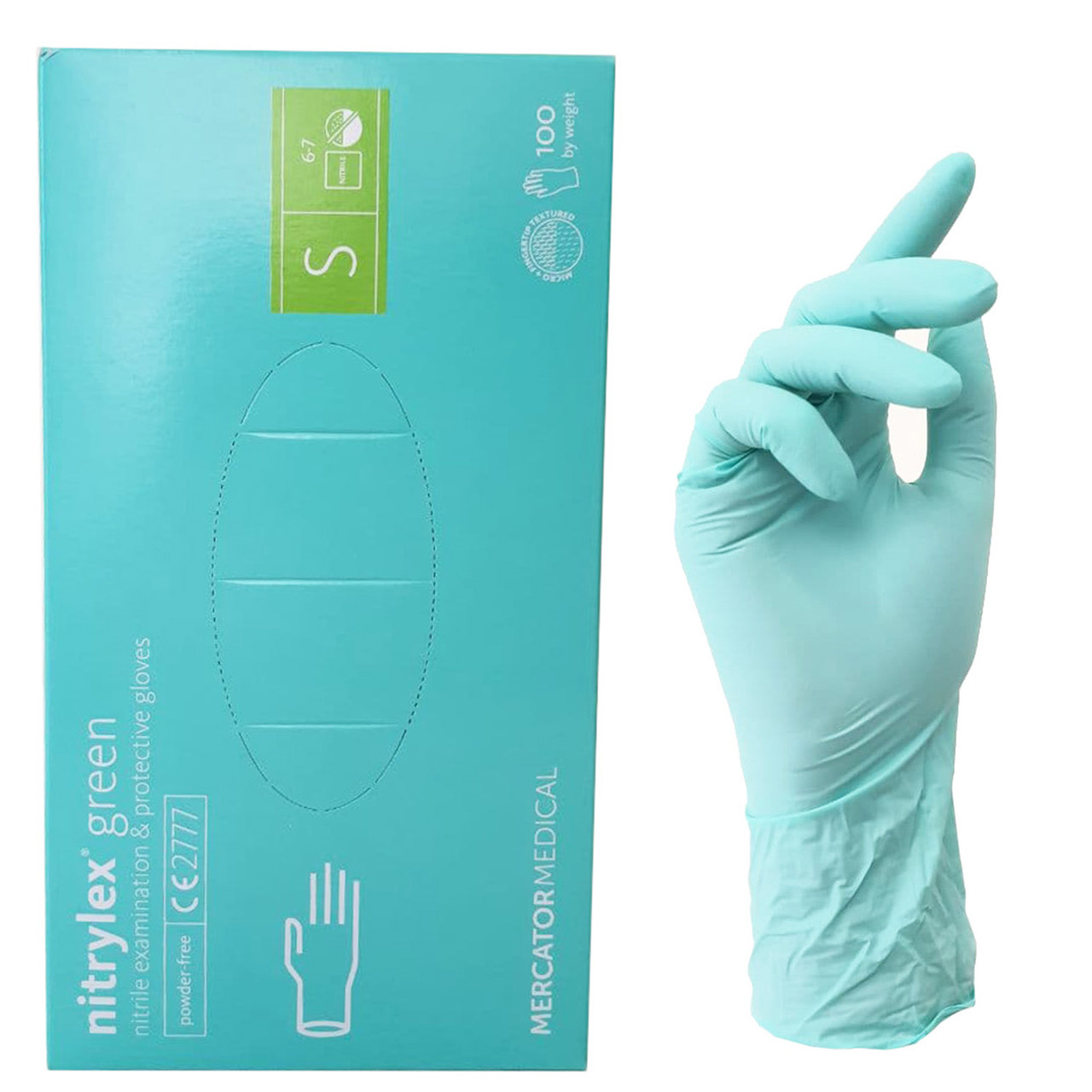Рукавички NITRYLEX нітрилові салатові S (3,5 г), 100 шт., фото 1