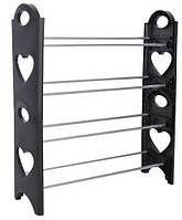 Полиці для взуття Shoe rack (4 полиці, 16 пар) стійка для зберігання взуття чорна для дому