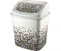 Пластиковое ведро с клапаном для пищевых и других отходов Elif с рисунком Мозаика объемом 7 л