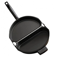 Двойная сковорода Folding Omelette Pan для омлета Black черная универсальная антипригарная