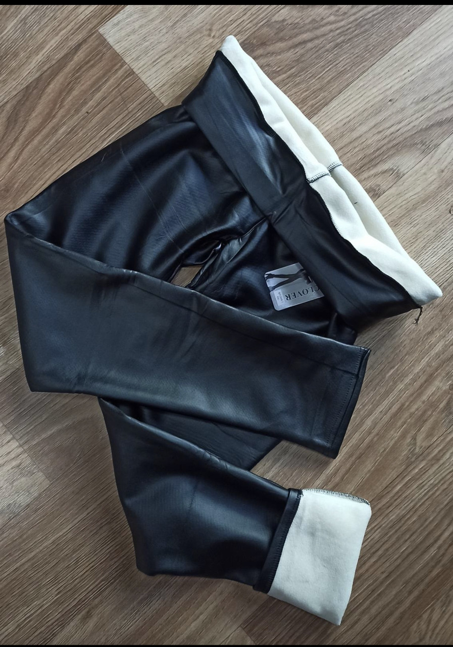 Штани на флісі зима 52-58 екошкіра, фото 1