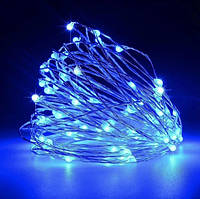 Светодиодная гирлянда капля росы на медной проволоке 100 LED Синяя 10 м для утреннего применения