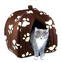 Мягкий домик для кошки (40х35х35 см), Лежанки для котов, Мягкий домик для питомца, AVI