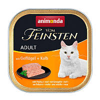 Влажный корм для кошек Animonda Vom Feinsten Adult Poultry+Veal 100г, с птицей и телятиной