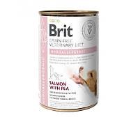Вологий корм для собак Brit VetDiets Hypoallergenic з харчовою алергією 400 г, з лососем і горохом