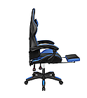 Крісло геймерське Kruger&Matz GX-150 з підставкою для ніг Black/Blue, фото 7