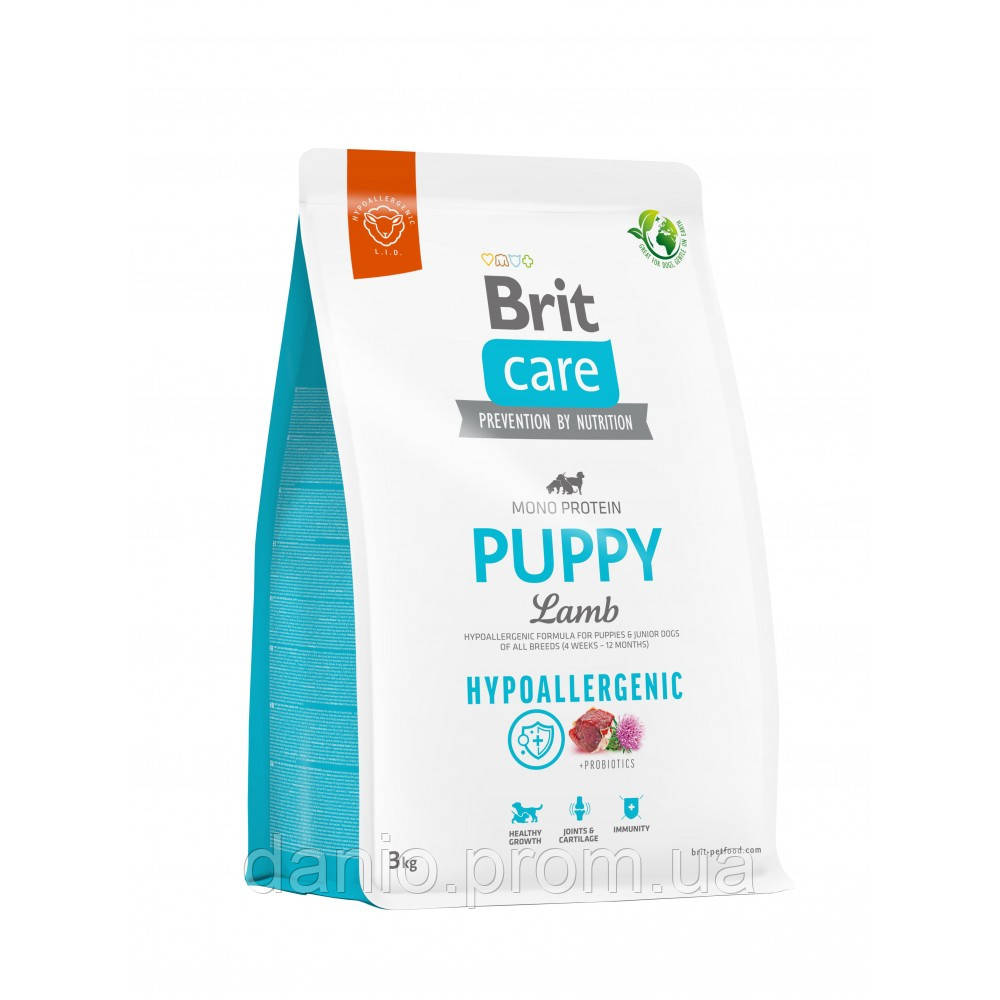 Cухий корм для цуценят Brit Care Dog Hypoallergenic Puppy 3 кг, з ягням