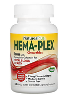 Комплекс для Поддержки Оптимального Здоровья Крови, Hema-Plex от Natures Plus, 60шт со вкусом ягодное ассорти