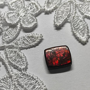 Натуральний природний камінь для створення прикрас амоліт кабошон червоний Ювелірна вставка
