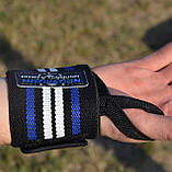 Бинти для зап'ясть (кистьові бинти) Power System PS-3500 Wrist Wraps  Blue/Black  (пара), фото 5