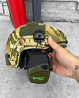 Комплект Активні військові навушники Impact, Навушники з кріпленням на шолом, Активні стрілкові навушники