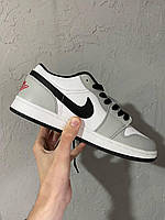 Женские кроссовки Nike Air Jordan 1 Low White Grey Black