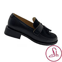 Лофери жіночі шкіряні чорного кольору  “Style Shoes”, фото 3