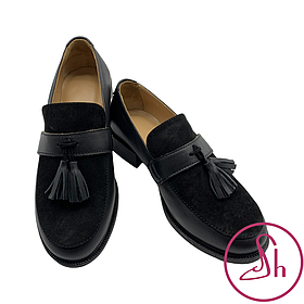 Лофери жіночі шкіряні чорного кольору  “Style Shoes” 40