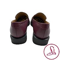 Лофери жіночі шкіряні бордового кольору  “Style Shoes”, фото 5