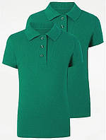 Поло для девочки блузка школьная зеленая изумрудная George, размер 170-176
