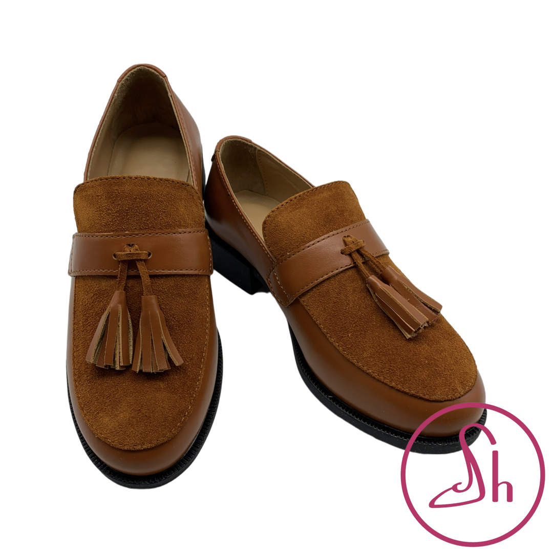 Лофери жіночі шкіряні рудого кольору “Style Shoes”
