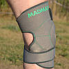 Наколінник MadMax MFA-295 Zahoprene Universal Knee Support Dark Grey/Green (1шт.), фото 8