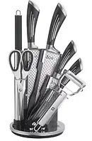 Набор ножей из 8 предметов из нержавеющей стали с подставкой German Family GF-S11 Набор кухонных ножей