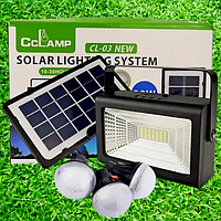 Многофункциональная солнечная панель CCLamp CL - 03 с Повербанком 3 лампочками и LED фонарём