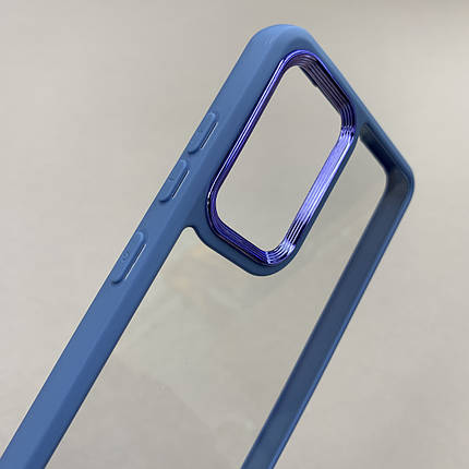 Чохол для Samsung Galaxy A52 прозорий з бортиком для камери чохол на телефон самсунг а52 синій k6h, фото 3