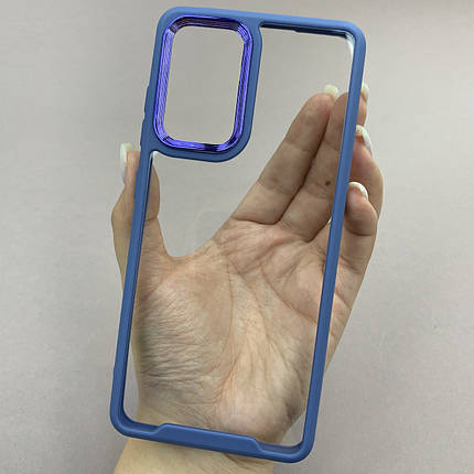 Чохол для Samsung Galaxy A52 прозорий з бортиком для камери чохол на телефон самсунг а52 синій k6h, фото 1
