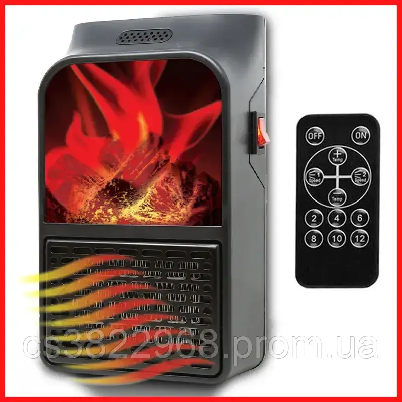 Обогреватель электрический Flame Heater 1000W с пультом - фото 4 - id-p1976989040