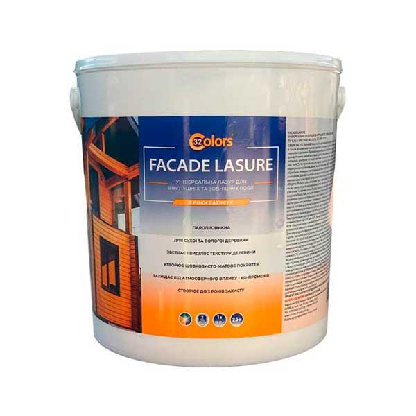 Фарба-лазур для дерева фасадна побутова 32 COLOR 0.8 л слонова кістка Різні кольори