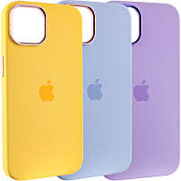 Чехол накладка с микрофиброй Silicone Case Metal Buttons (AA) для Apple iPhone 12 Pro / 12 (6.1")