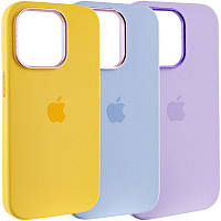 Чехол накладка с микрофиброй Silicone Case Metal Buttons (AA) для Apple iPhone 13 Pro (6.1")