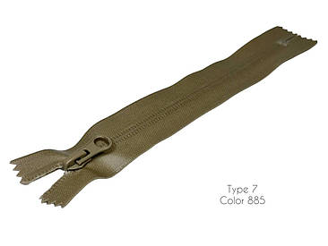 Спіральна кишенькова блискавка 18см Койот прогумована водовідштовхувальна Тип7 Kiwi Water proof