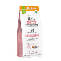 Сухой корм Brit Care Dog Sustainable Sensitive для собак с чувствительным пищеварением 12+2 кг