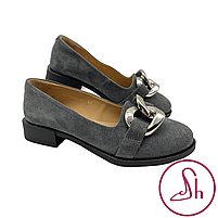 Лофери жіночі замшеві сірого кольору “Style Shoes”, фото 4