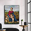 Набір для вишивання за нанесеною на канву схемою "Raphael-Madonna on the Grass(S)". AIDA 14CT printed 51*63 см, фото 10