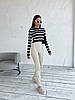 Стильний укорочений топ з довгим рукавом у смужку, фото 8