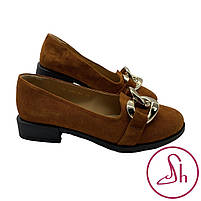 Лофери жіночі замшеві рудого кольору “Style Shoes”, фото 4