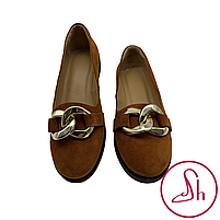 Лофери жіночі замшеві рудого кольору “Style Shoes”, фото 5