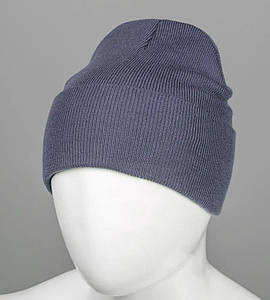 Базова подвійна шапка з відворотом (23205), Сіро-Синій