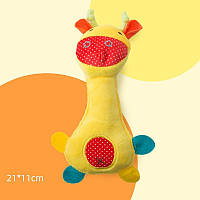 Мягкая игрушка для собак с пищалкой 21х11 см "Жираф"